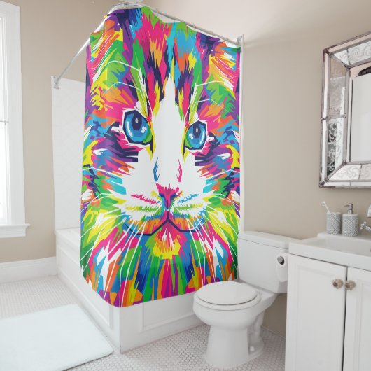 Abstrakte Katze Duschvorhang (Beispiel)