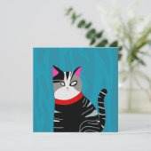 Abstrakte Katze Einladung (Stehend Vorderseite)