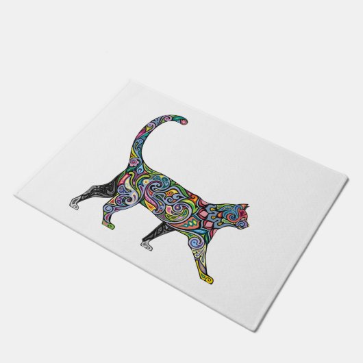 Abstrakte Katze Fußmatte (Schrägansicht)