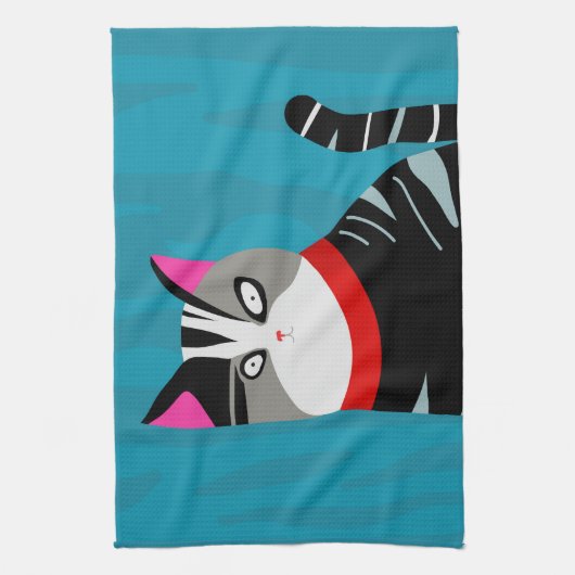 Abstrakte Katze Geschirrtuch (Vertikal)