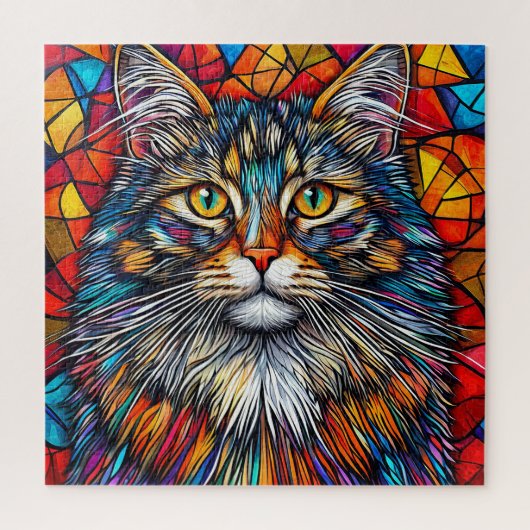 Abstrakte Katze-Illustration Puzzle (Vertikal)