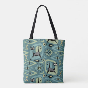Abstrakte Katze im Mittelalter-Stil Tasche