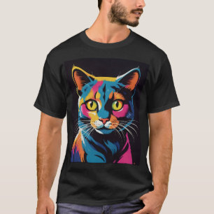 abstrakte Katze im Stil der 1970er Jahre T-Shirt
