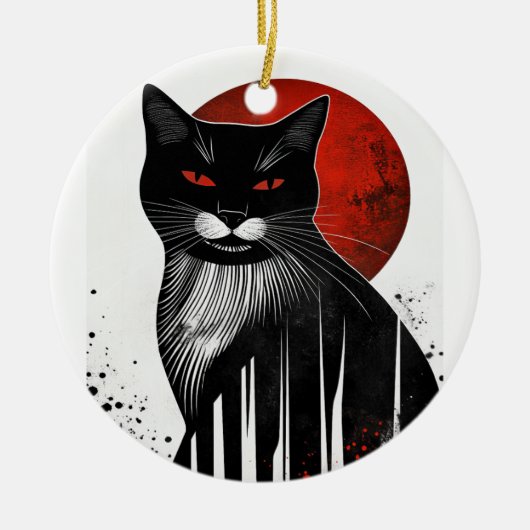 Abstrakte Katze Keramik Ornament (Vorne)