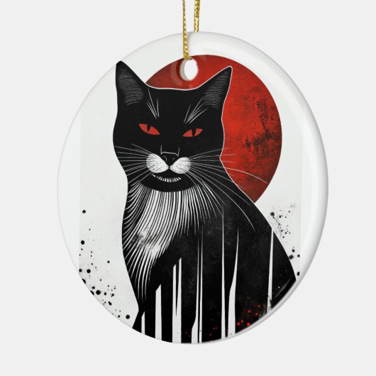 Abstrakte Katze Keramik Ornament (Links)