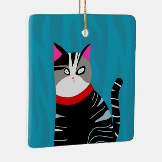 Abstrakte Katze Keramikornament (Rechts)