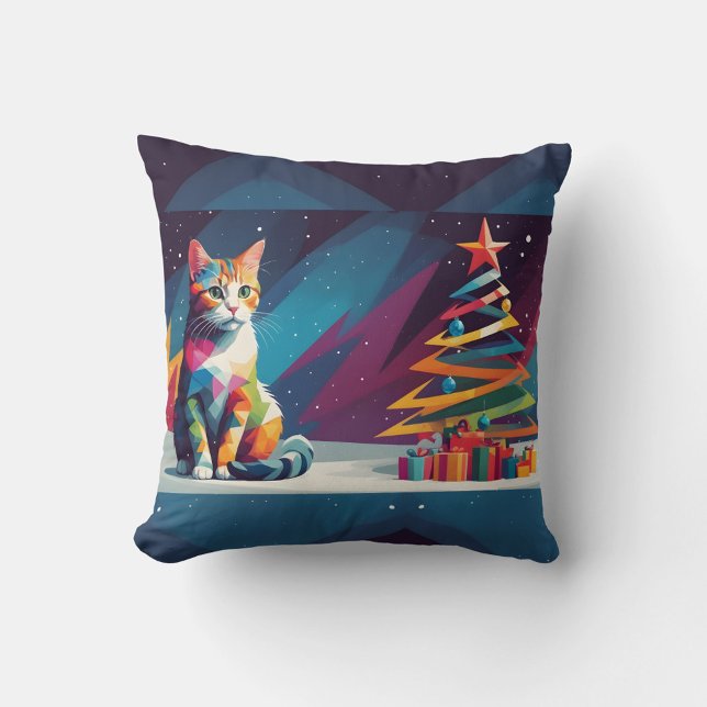 Abstrakte Katze Kissen (Abstract Christmas Throw Pillow!)