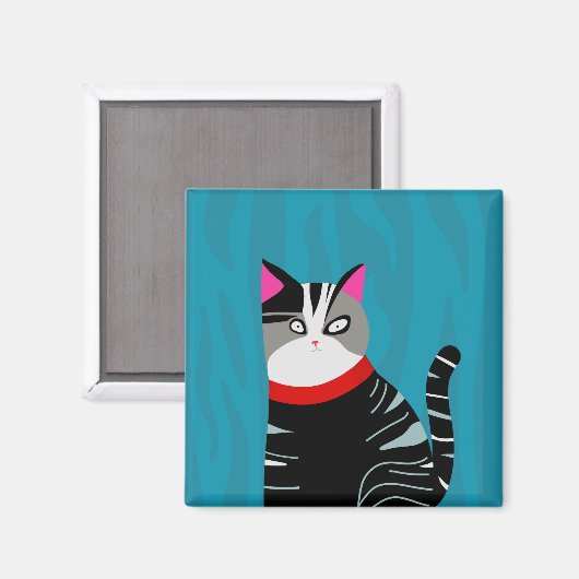 Abstrakte Katze Magnet (Vorderseite/Rückseite)