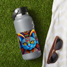 Abstrakte Katze mit gelben Augen