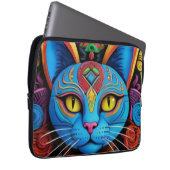 Abstrakte Katze mit gelben Augen Laptopschutzhülle (Vorne Rechts)