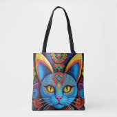 Abstrakte Katze mit gelben Augen Tasche (Vorderseite)