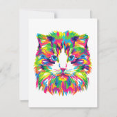 Abstrakte Katze Mitteilungskarte (Vorderseite)