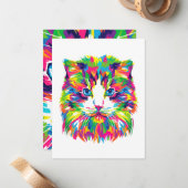 Abstrakte Katze Mitteilungskarte (Vorderseite/Rückseite Beispiel)