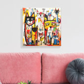 Abstrakte Katze Neue Kunst Leinwanddruck (Insitu (Wohnzimmer))