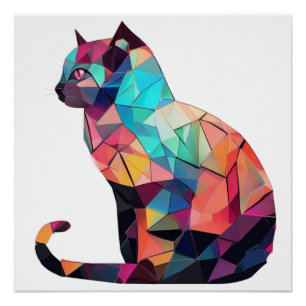 Abstrakte Katze Poster