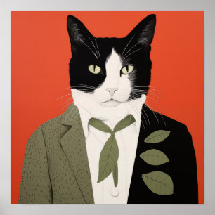 Abstrakte Katze Poster