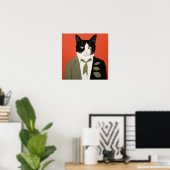 Abstrakte Katze Poster (Heimbüro)