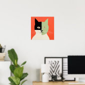 Abstrakte Katze Poster (Heimbüro)