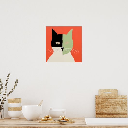 Abstrakte Katze Poster (Küche)