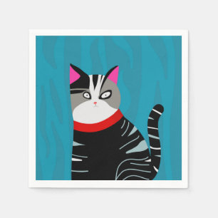 Abstrakte Katze Serviette