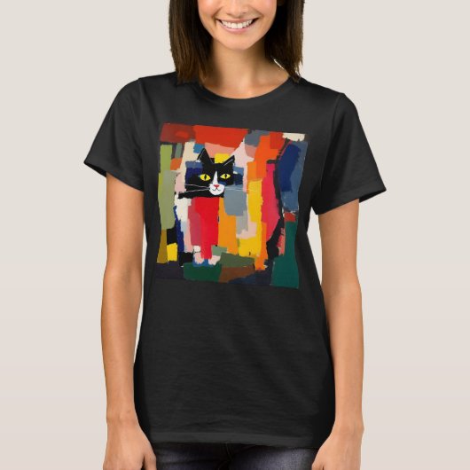 Abstrakte Katze T-Shirt (Vorderseite)