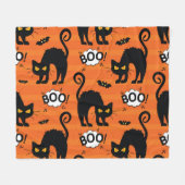 Abstrakte Katze, Wolke, Halloween-Muster Fleecedecke (Vorderseite (Horizontal))
