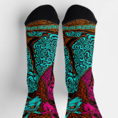 abstrakte Katzen im Stil der 1970er Jahre Socken (Oben)