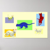 Abstrakte Katzen-Sammlung Poster (Vorne)