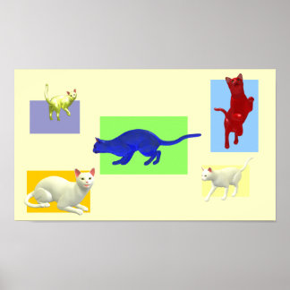 Abstrakte Katzen-Sammlung Poster