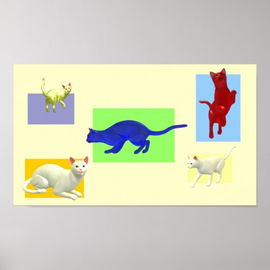 Abstrakte Katzen-Sammlung Poster (Vorne)