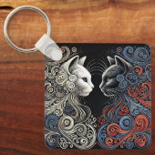 Abstrakte Katzen Schlüsselanhänger (Vorderseite)
