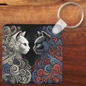 Abstrakte Katzen Schlüsselanhänger (Rückseite)