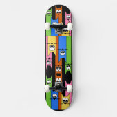 Abstrakte Katzen Skateboard (Vorderseite)
