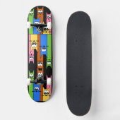 Abstrakte Katzen Skateboard (Vorderseite)