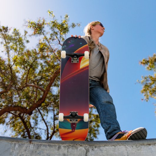 Abstrakte Katzen Skateboard (Außenbereich 1)