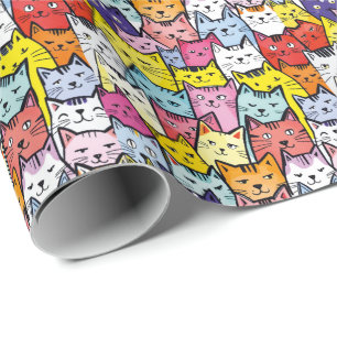 Abstrakte Katzen verflochten Geschenkpapier