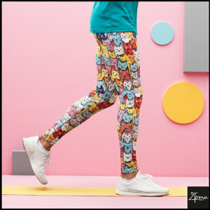 Abstrakte Katzen verflochten Leggings