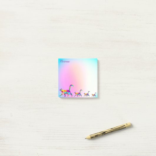 Abstrakte Katzenart Moderne Personalisierte Post-it Klebezettel (Auf Schreibtisch)