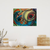 Abstrakte Katzenfarbe Poster (Küche)