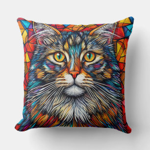 Abstrakte Katzenillustration Kissen