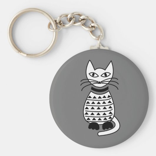 Abstrakte Katzenkatze Schlüsselanhänger (Vorne)