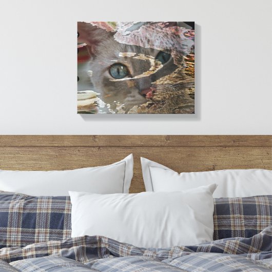 Abstrakte Katzenklas Leinwanddruck (Insitu (Schlafzimmer))