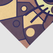 Abstrakte Katzenkunst Braun Beige Seidenpapier (Detail)