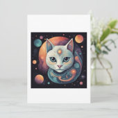 abstrakte Katzenkunst Einladung (Stehend Vorderseite)