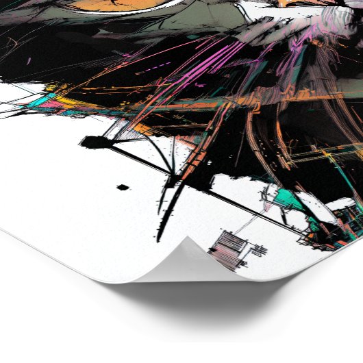 Abstrakte Katzenkunst Poster (Ecke)