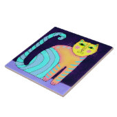 Abstrakte Katzenmalerei Fliese (Seite)