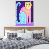 Abstrakte Katzenmalerei Leinwanddruck (Insitu (Schlafzimmer))