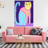 Abstrakte Katzenmalerei Leinwanddruck (Insitu (Wohnzimmer))