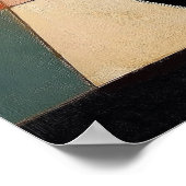 Abstrakte Katzenmalerei - Schwarze Katze und Sonne Poster (Ecke)