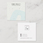 ABSTRAKTE KERAMIK AQUA BLAU STUD EARRING DISPLAY QUADRATISCHE VISITENKARTE (Vorne/Hinten)